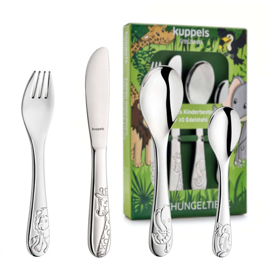 DSCHUNGELTIERE Kinderbesteck Set 4-teilig - Bestecke.de