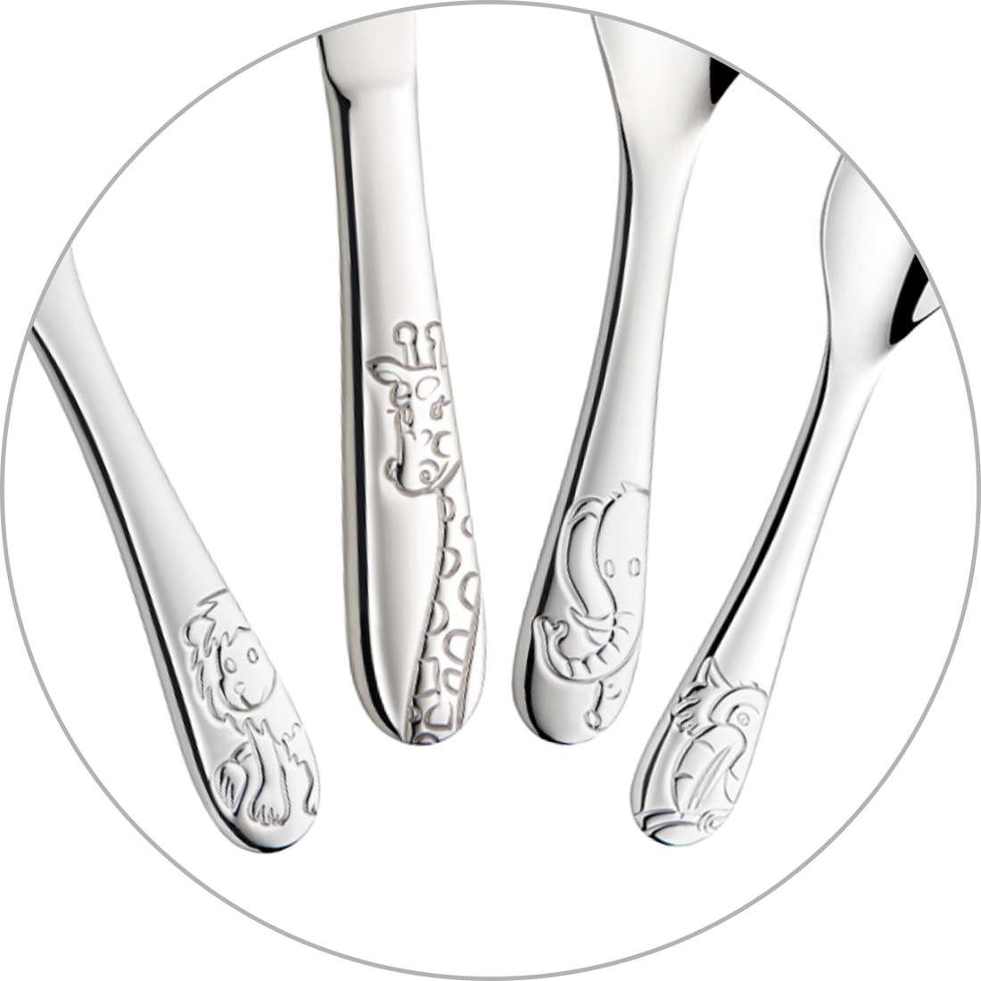 JUNGLE ANIMALS children's cutlery set, 4 pieces
