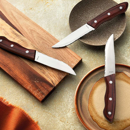 HERCULE steak knife set 4-piece chestnut