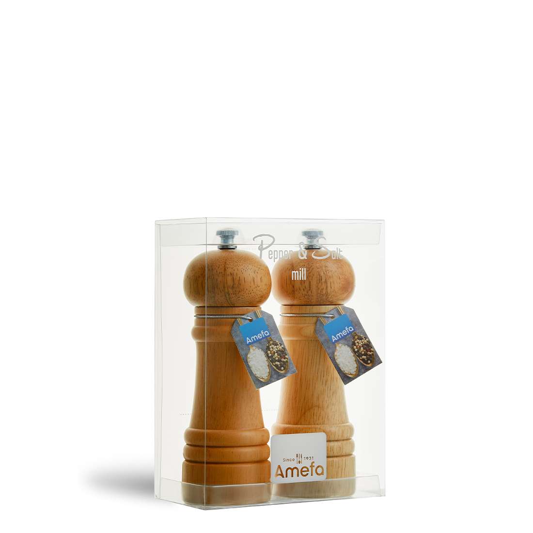 MODERN salt/pepper mill set, 2 pieces, wood