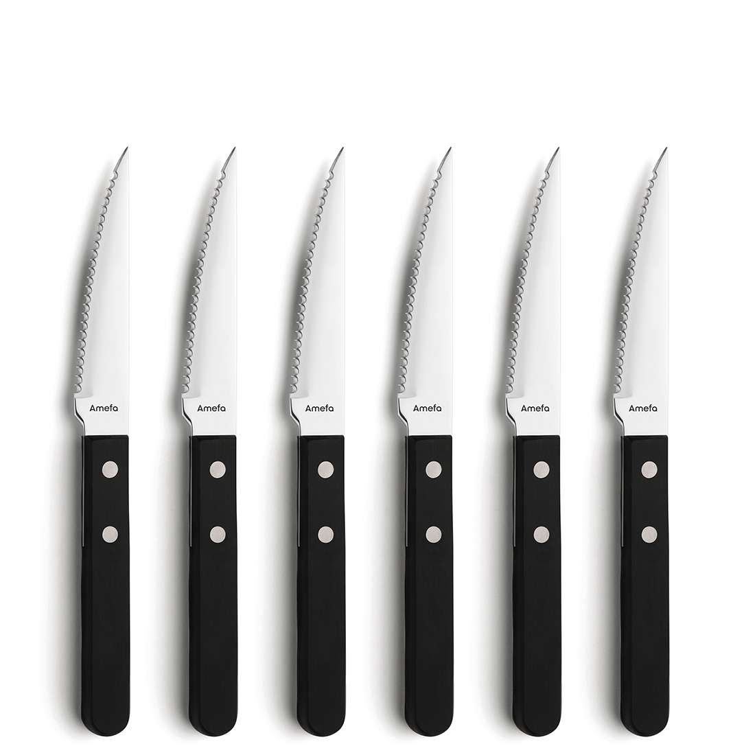 PIZZA steak knife set 6-piece black
