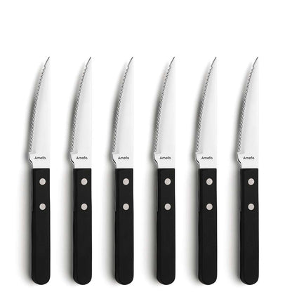 PIZZA steak knife set 6-piece black
