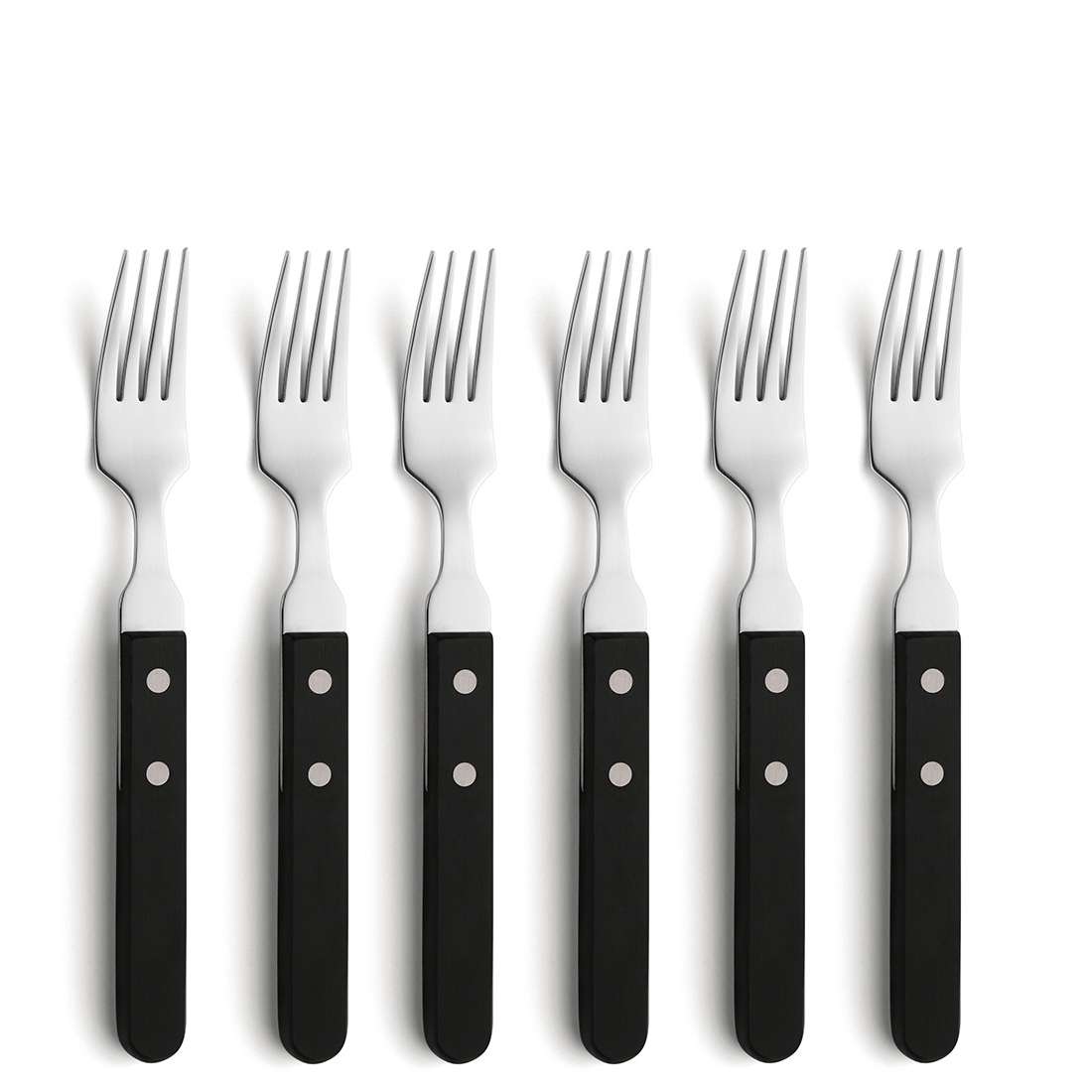 PIZZA steak fork set 6-piece black