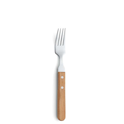 PIZZA steak fork set 6-piece wood