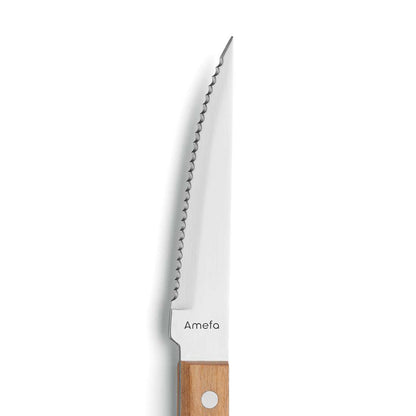 PIZZA steak knife set 6-piece wood