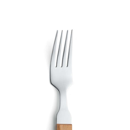 PIZZA steak fork set 6-piece wood