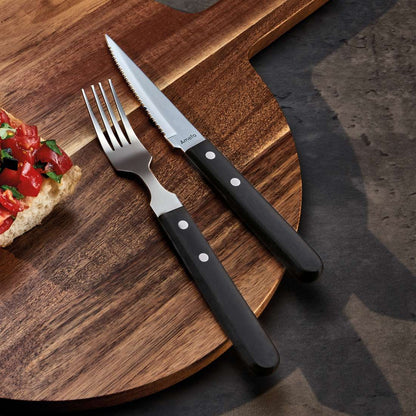 PIZZA steak fork set 6-piece black