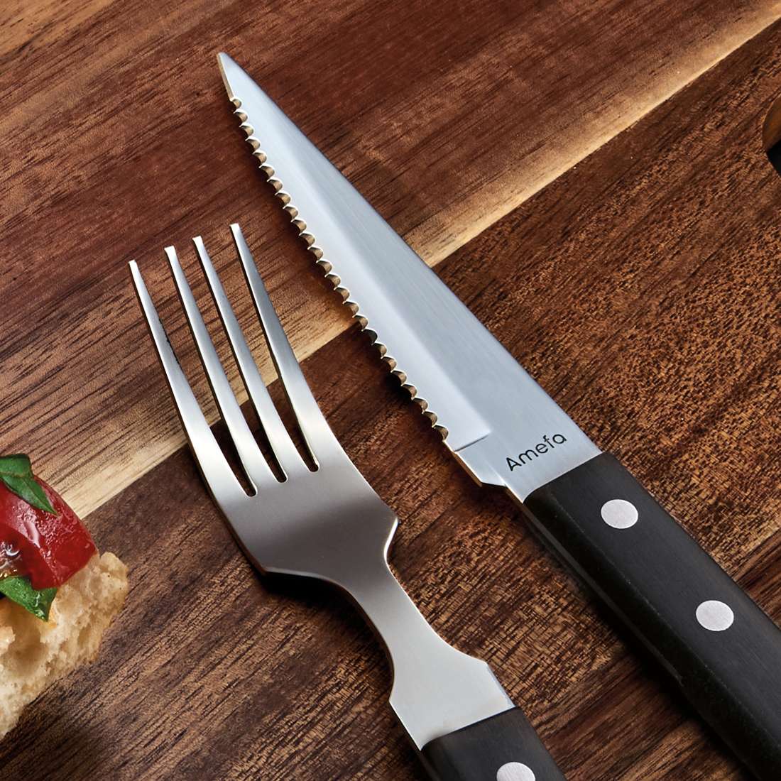 PIZZA steak knife set 6-piece black