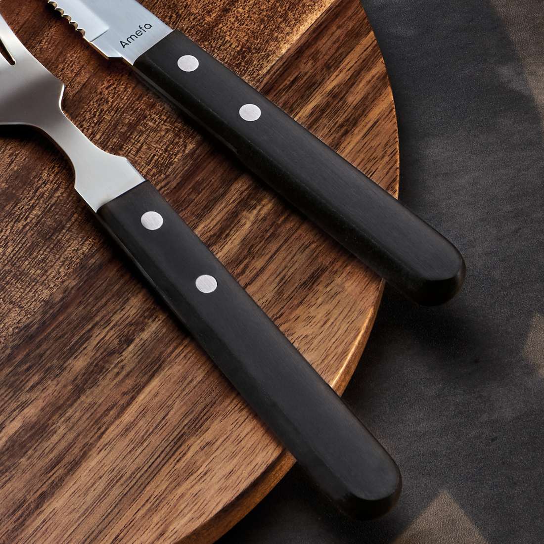 PIZZA steak knife set 6-piece black