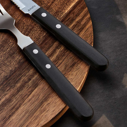 PIZZA steak knife set 6-piece black