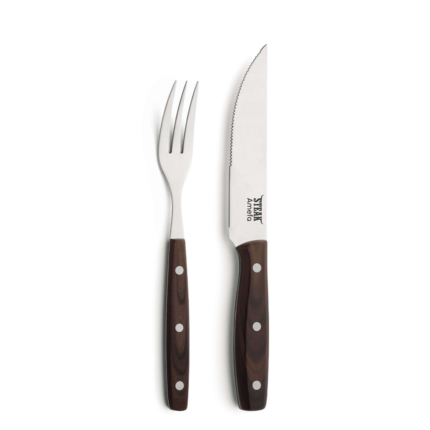 PORTERHOUSE Steakbesteck Set 4-teilig holz