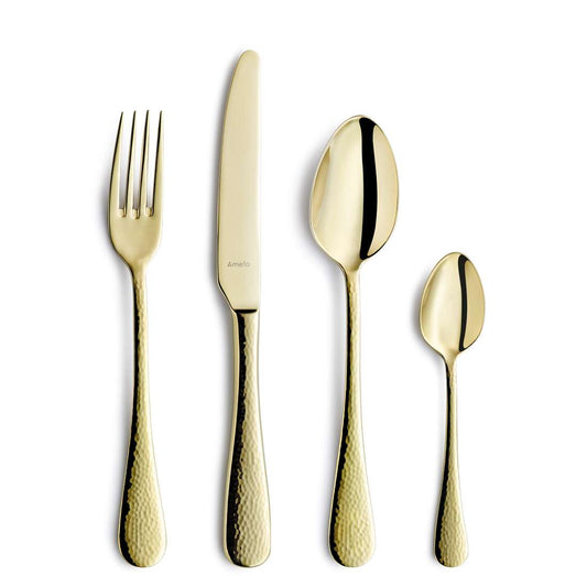 SIERRA cutlery set 24-piece PVD champagne