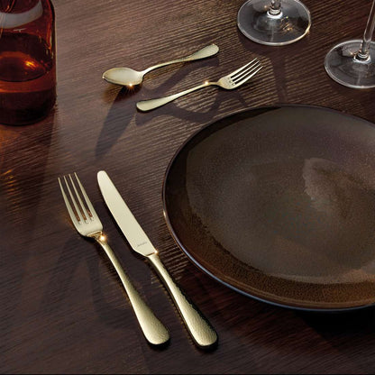 SIERRA cutlery set 24-piece PVD champagne