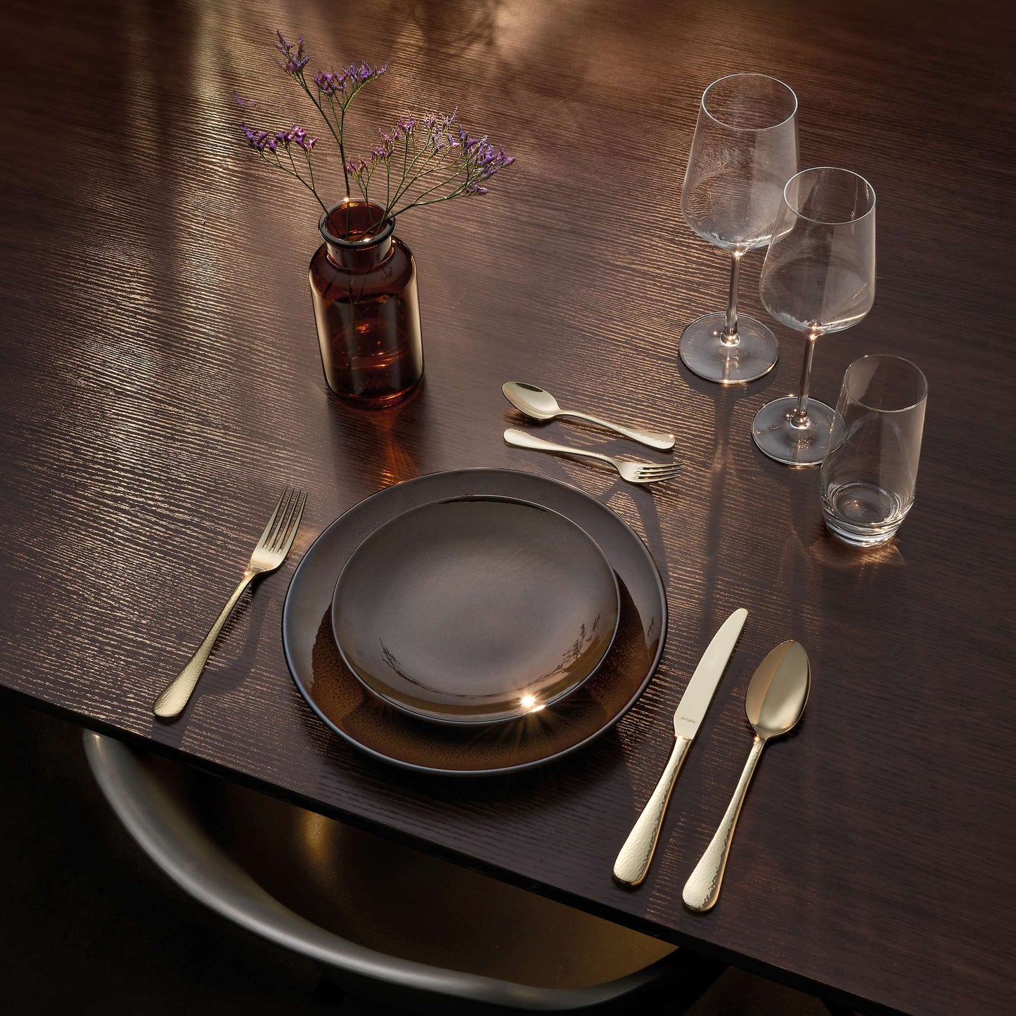 SIERRA cutlery set 30-piece PVD champagne