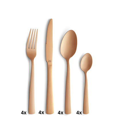PADINA cutlery set 16-piece PVD copper