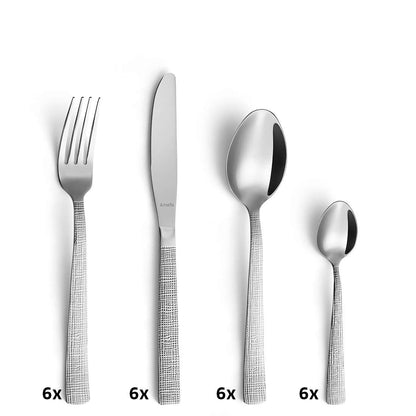 LINEN cutlery set 24-piece