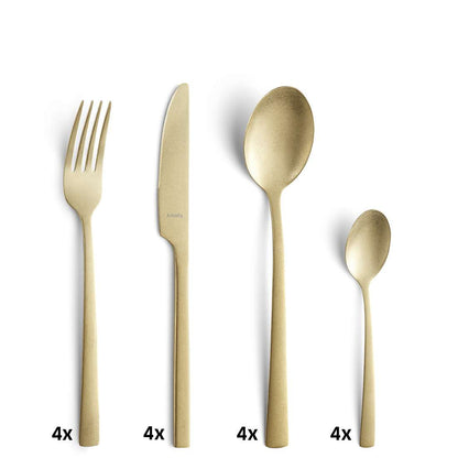 MANILLE cutlery set 16-piece PVD champagne