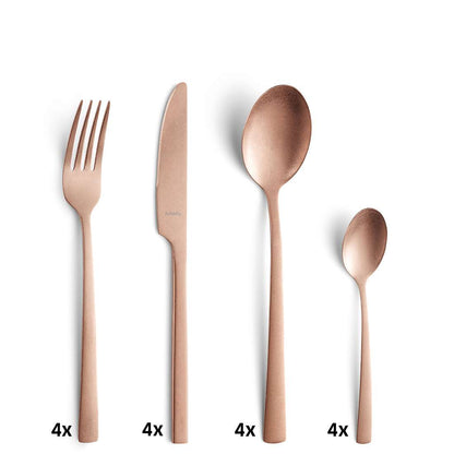 MANILLE cutlery set 16-piece PVD copper