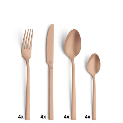 PANO cutlery set 16-piece PVD copper