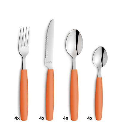VALOA Besteckset 16-teilig orange