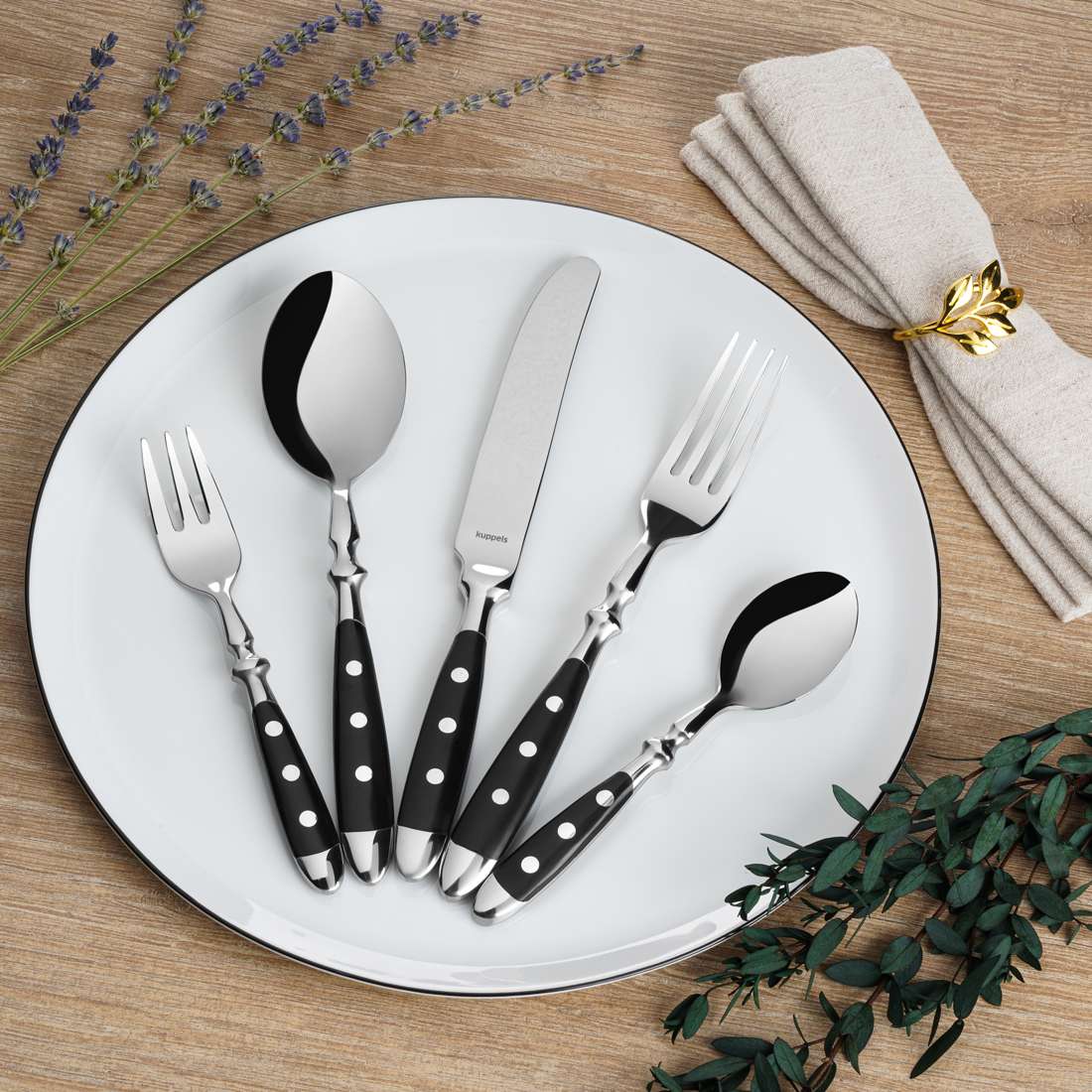 COUNTRY cutlery set 30-piece black