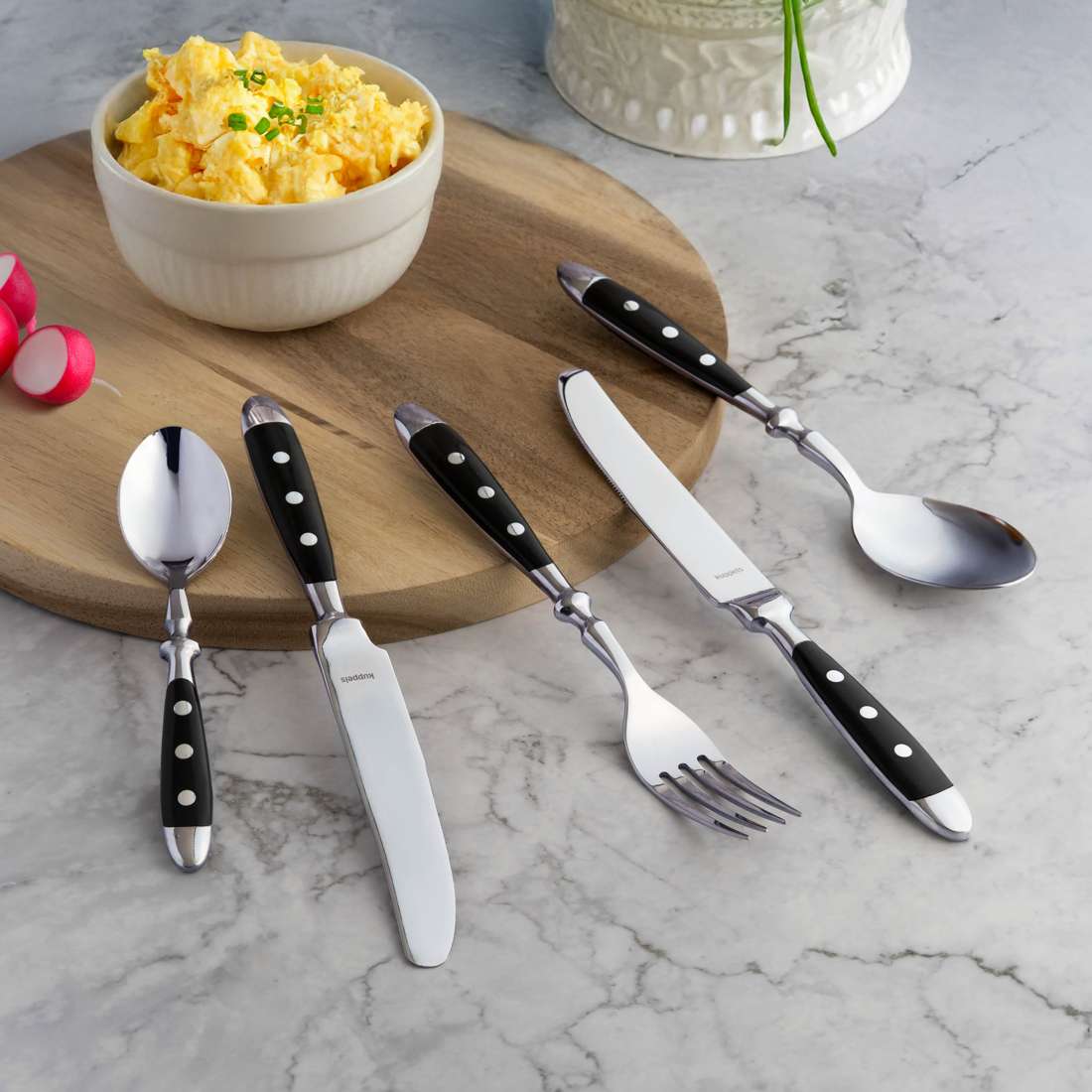 COUNTRY cutlery set 24-piece black