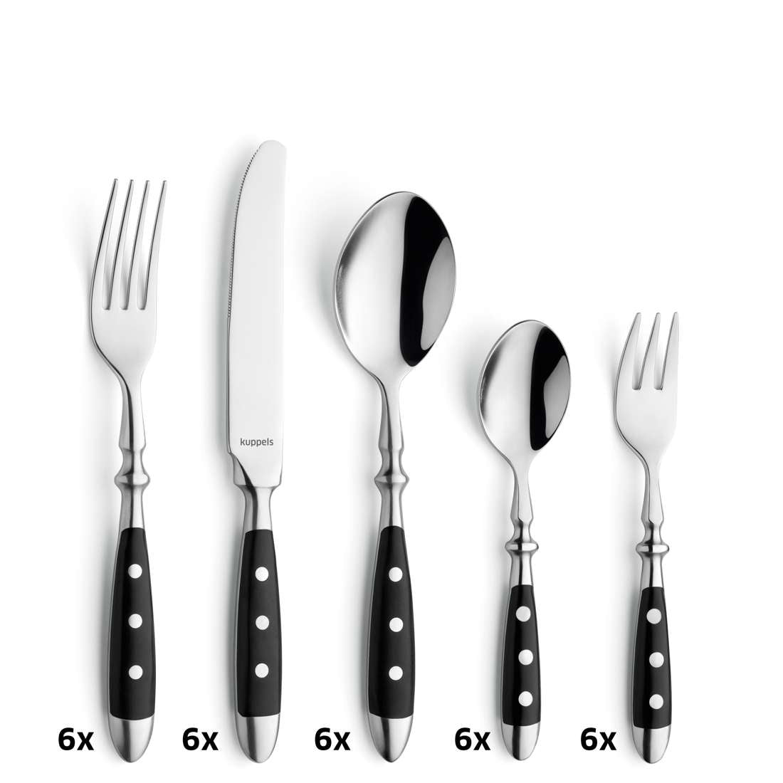 COUNTRY cutlery set 24-piece black