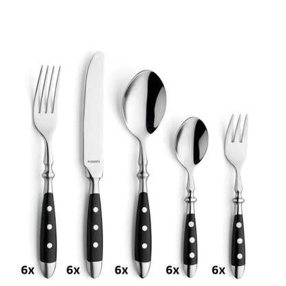 COUNTRY cutlery set 24-piece black