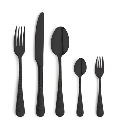 CRYSTAL cutlery set 30-piece PVD black
