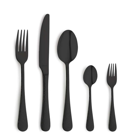 CRYSTAL cutlery set 30-piece PVD black