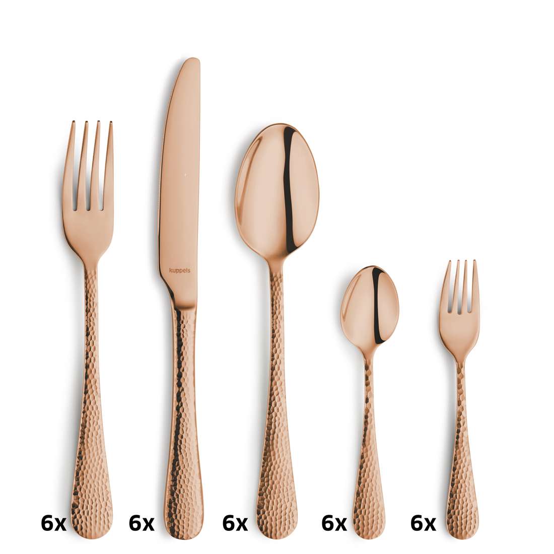 CRYSTAL cutlery set 30-piece PVD rose
