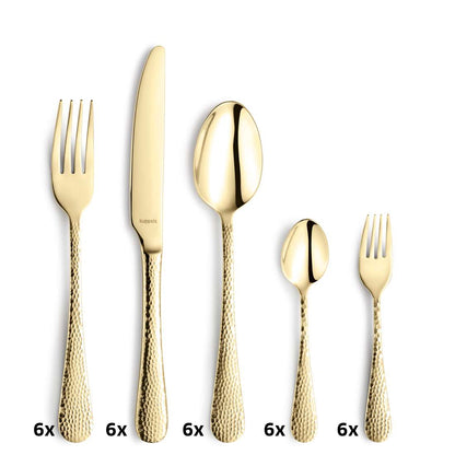 CRYSTAL cutlery set 30-piece PVD champagne