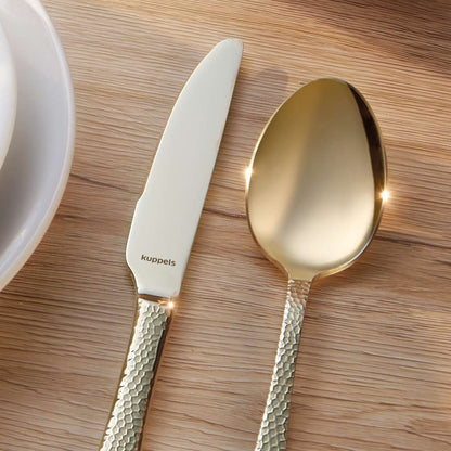 CRYSTAL cutlery set 30-piece PVD champagne