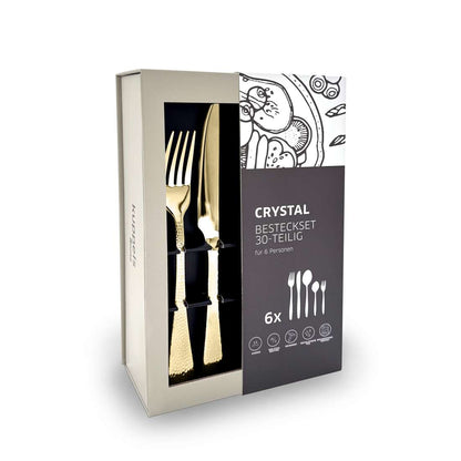 CRYSTAL cutlery set 30-piece PVD champagne