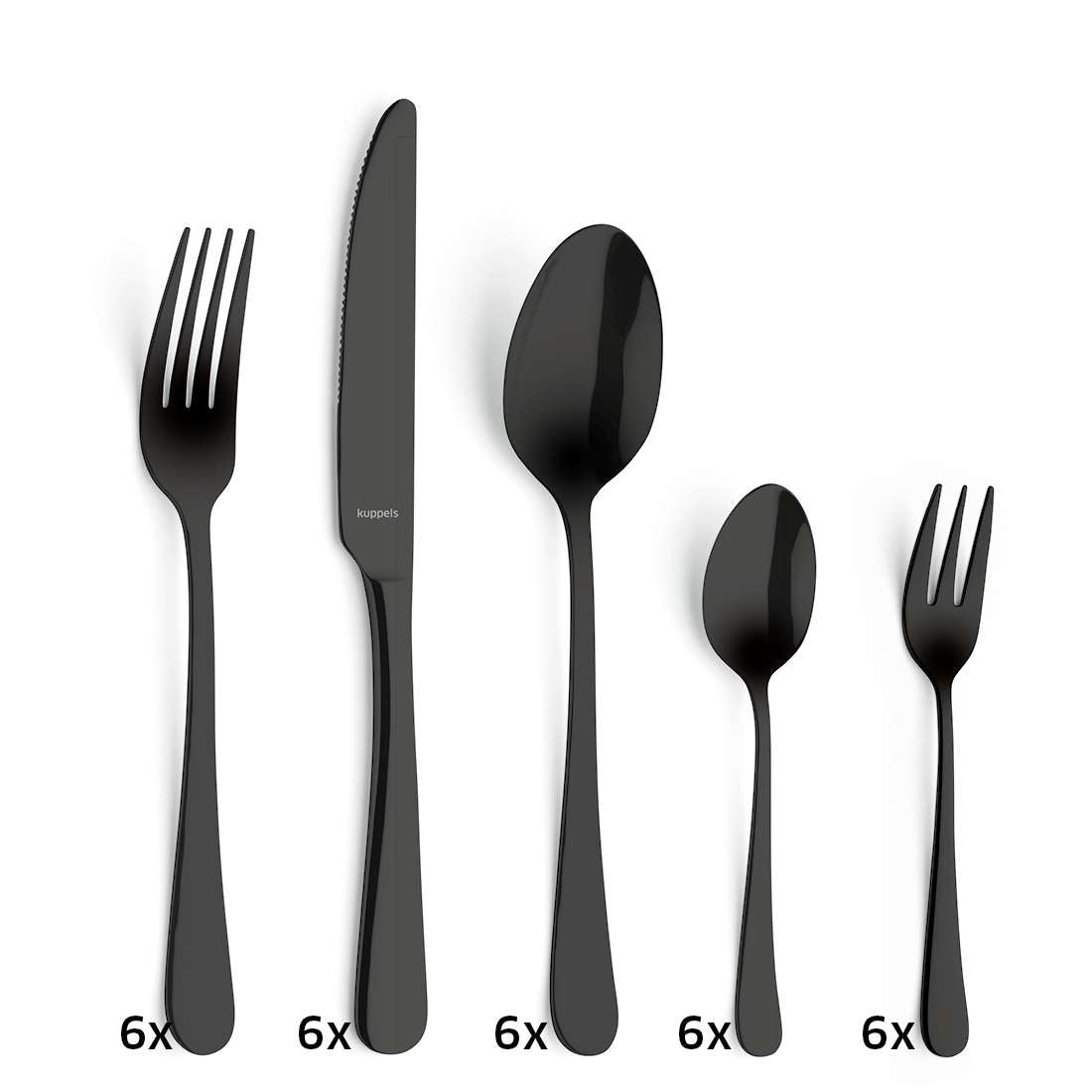 DELIA cutlery set 30-piece PVD black