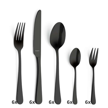 DELIA cutlery set 30-piece PVD black
