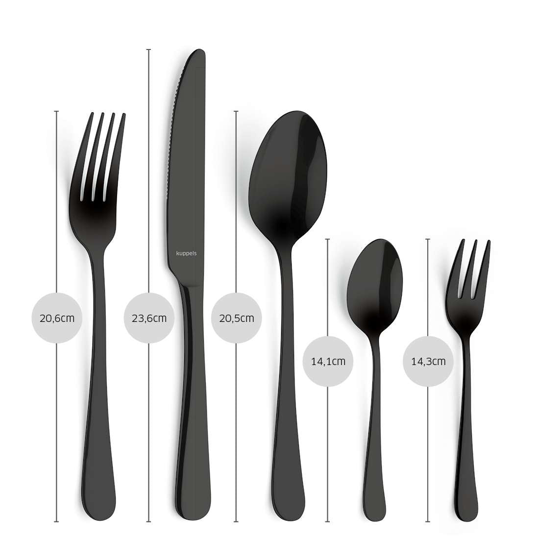 DELIA cutlery set 30-piece PVD black