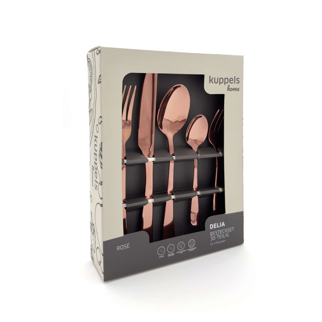 DELIA Besteckset 30-teilig PVD rosé