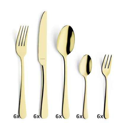 DELIA cutlery set 30-piece PVD champagne