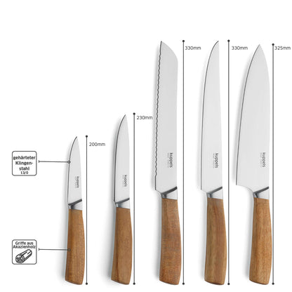 WOOD Messerblock 5-teilig