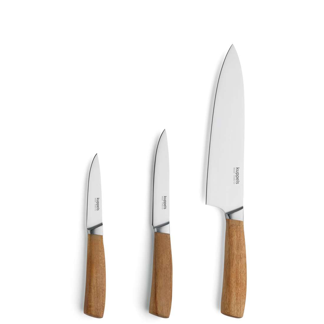 WOOD kitchen knife set 3-piece