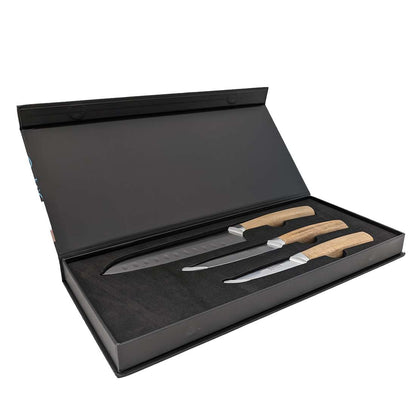 WOOD kitchen knife set 3-piece
