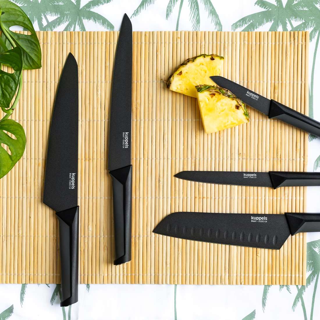 BLACK Santoku knife 7"