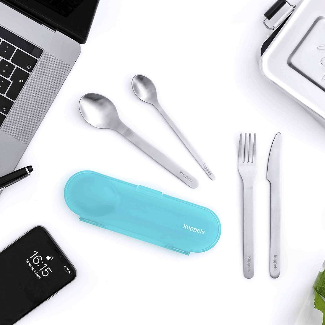 2GO 4-piece cutlery set mint