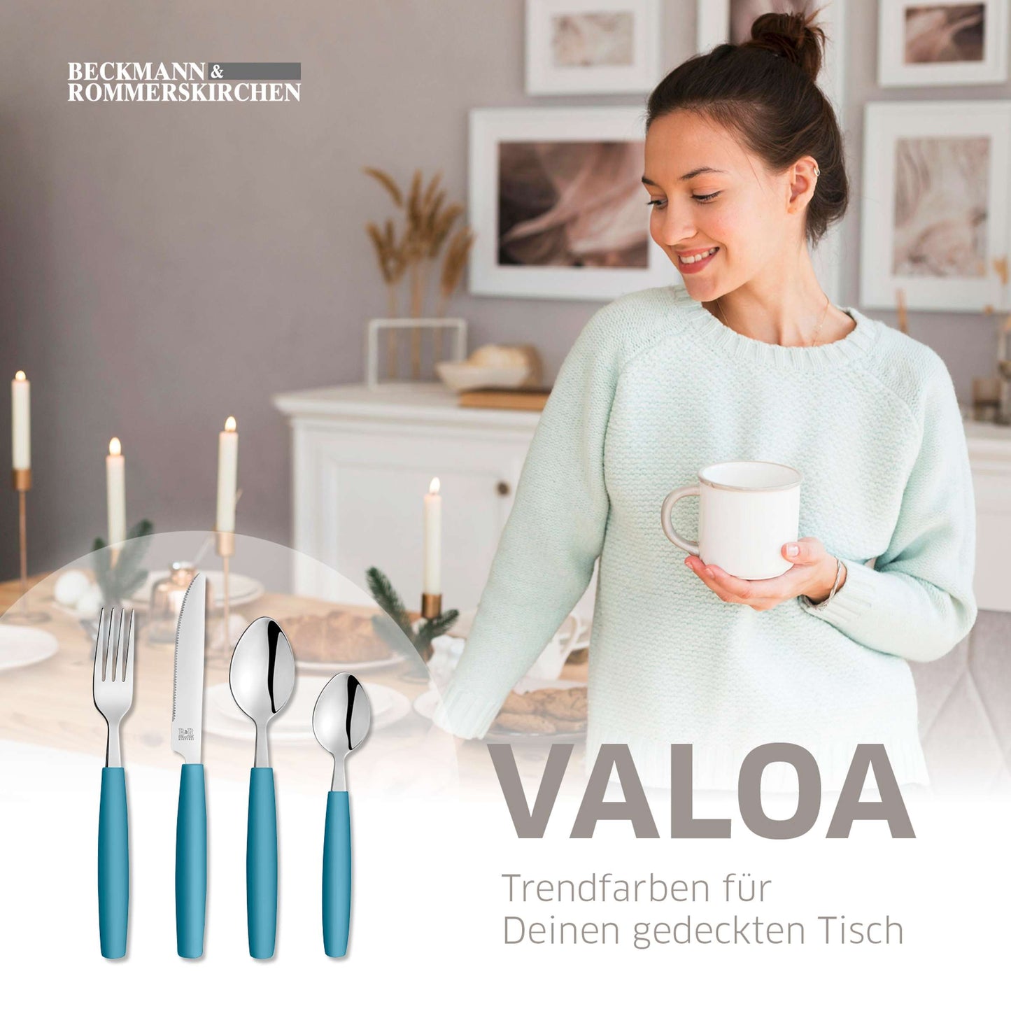 VALOA Besteckset 16-teilig petrol