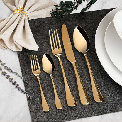 MONDO cutlery set 30-piece PVD champagne