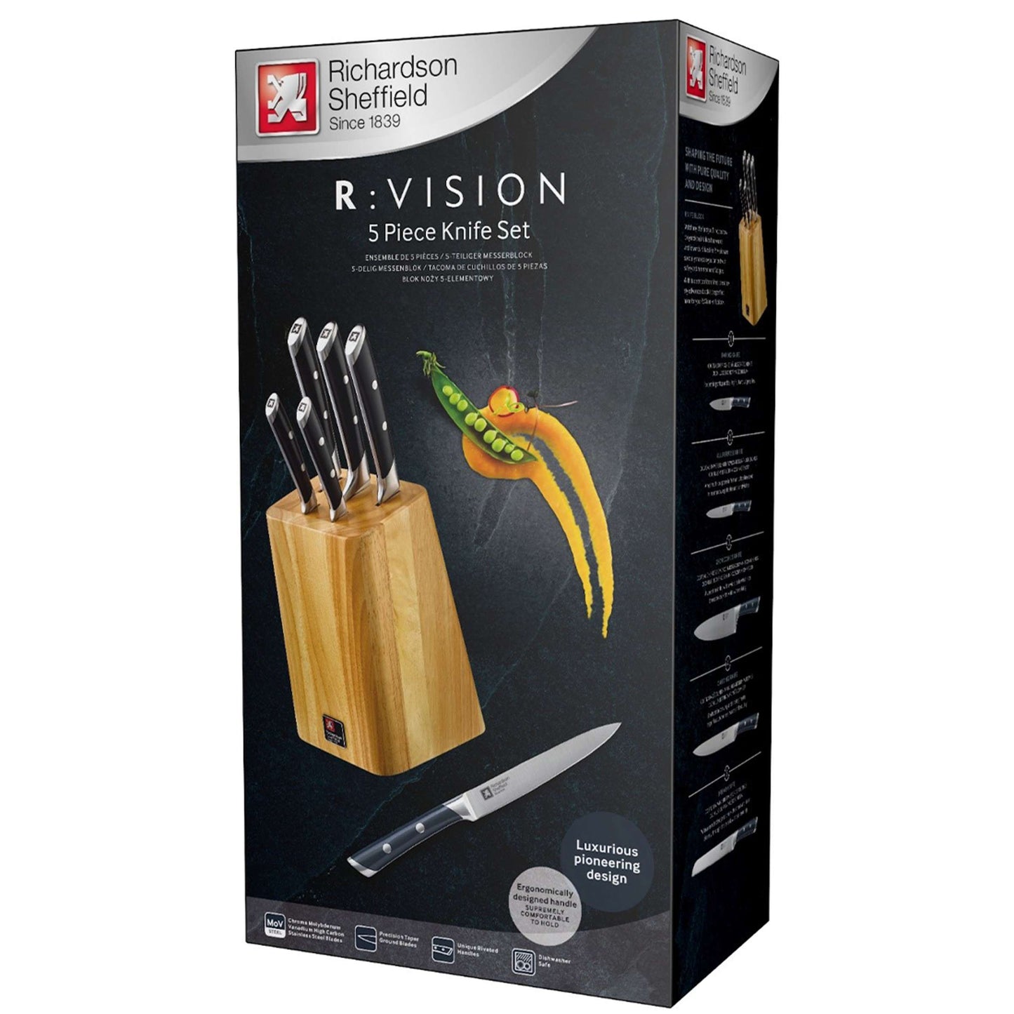 R:VISION knife block 5-piece