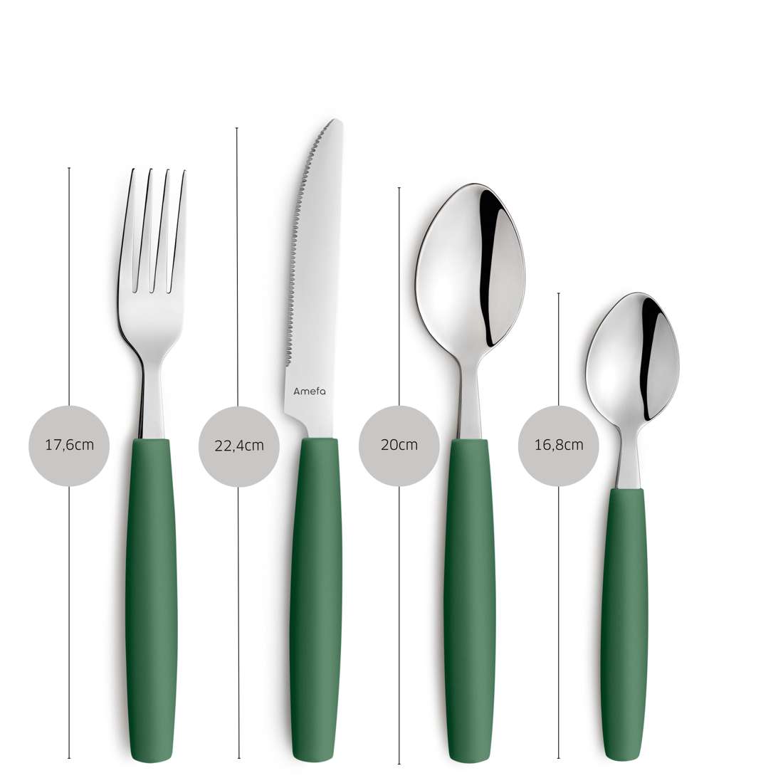 VALOA cutlery set 16-piece dark green