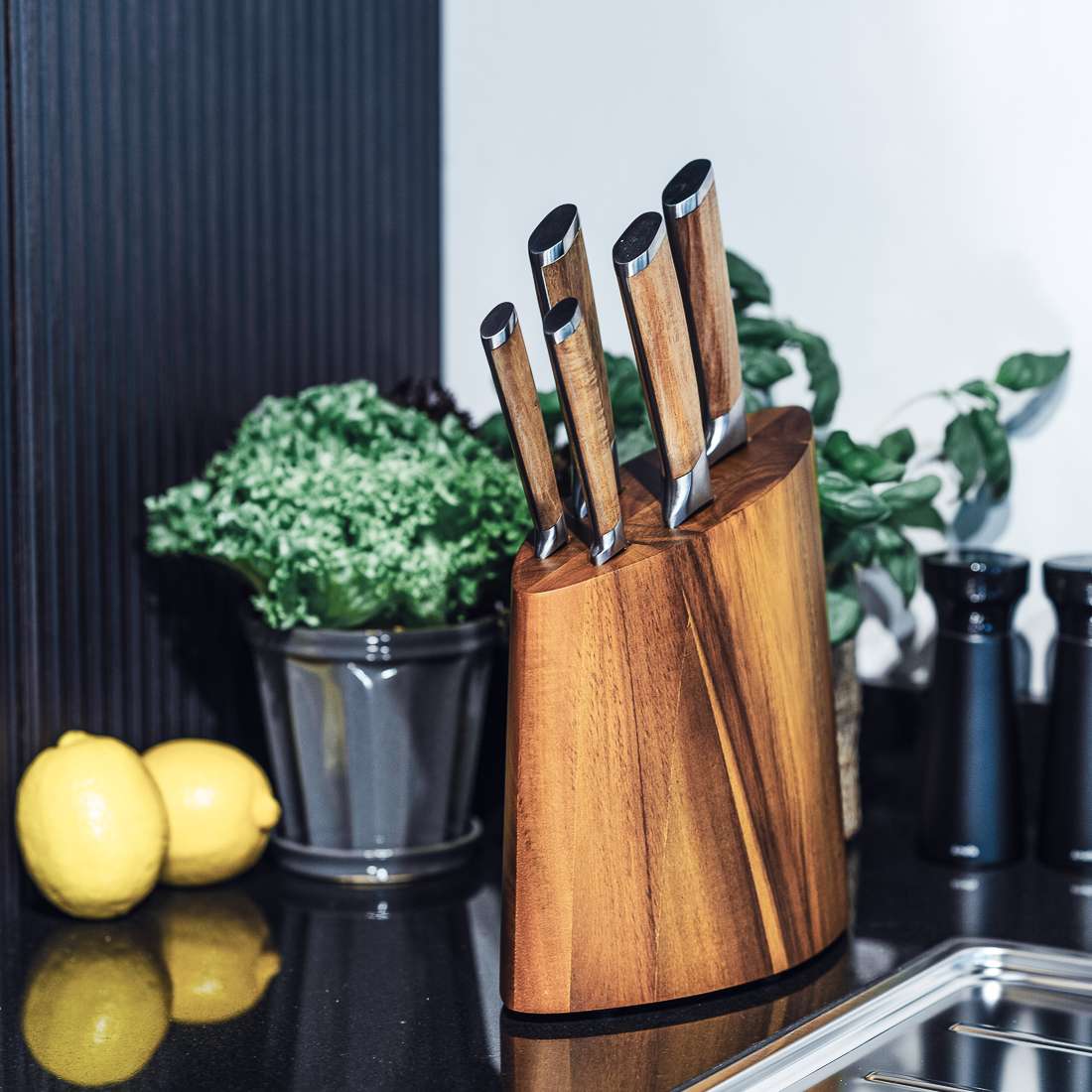 ACACIA knife block 5-piece