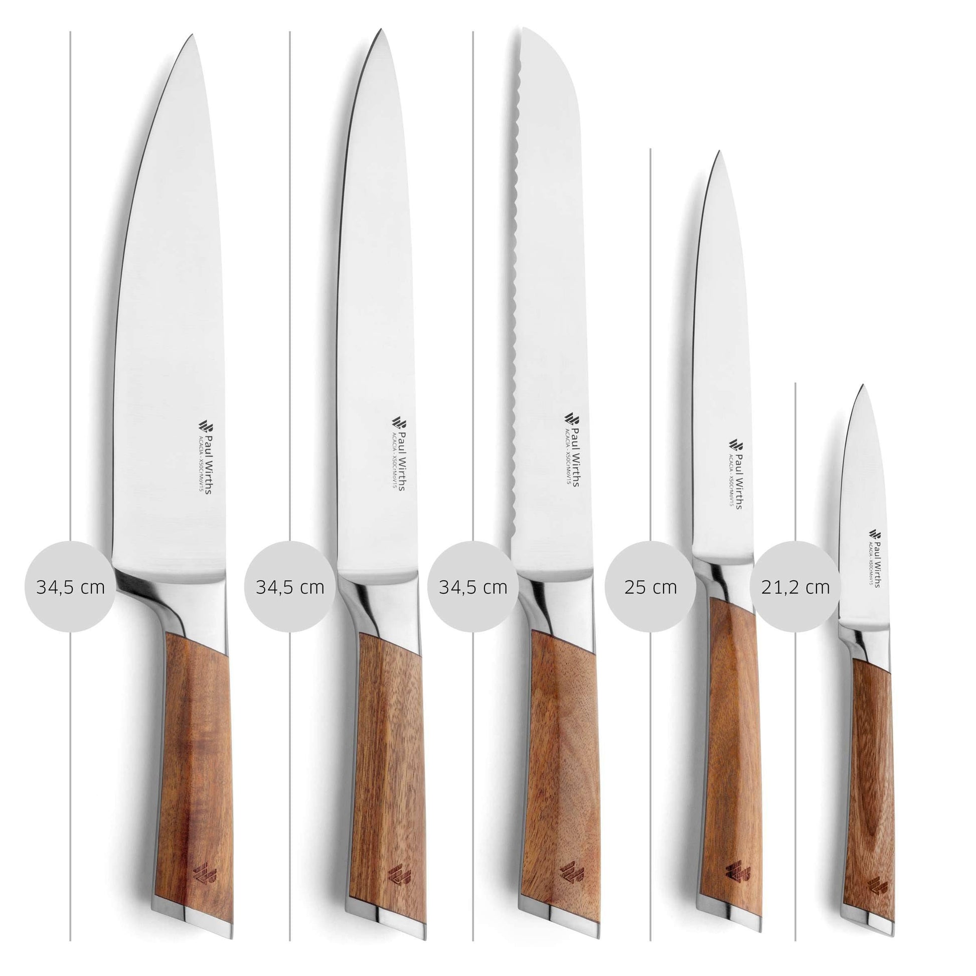 ACACIA Messerblock 5-teilig - Bestecke.de